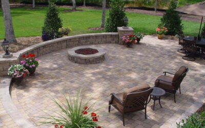 Outdoor Bliss: Paver Patio, Fire Pit, and Seating Wall Installation